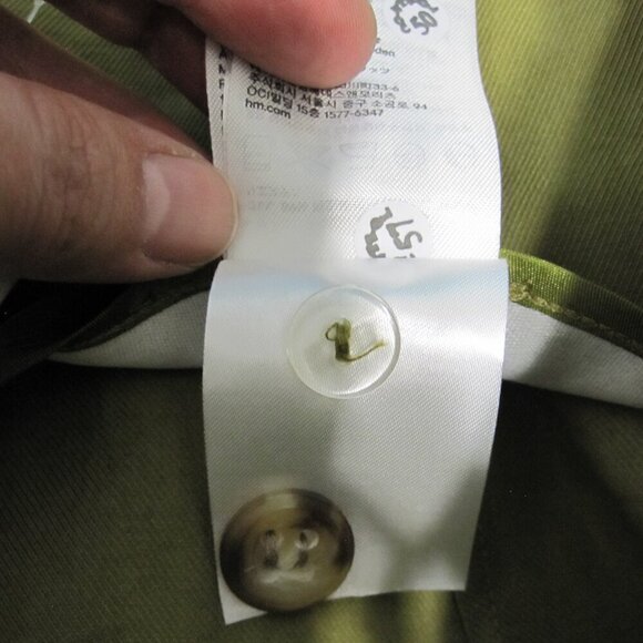 H&M Paper Bag Pants Womens Size 10 Green High Rise Waist Belt Pleated Front NWT - Picture 10 of 12